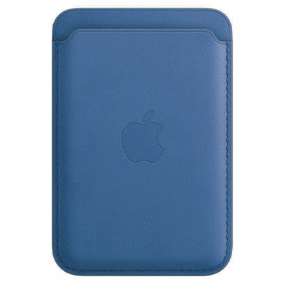 Кожаный кошелек для iPhone Leather Wallet Magsafe Azure Blue