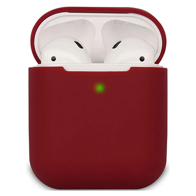 Чехол AirPods 1\2 Silicon Case, бордовый