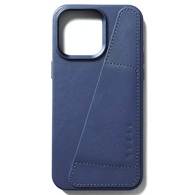 Чехол iPhone 15 Pro Max Mujjo Full Leather Wallet Case MagSafe, синий