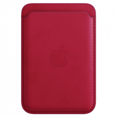 Кожаный кошелек для iPhone Leather Wallet Magsafe Red