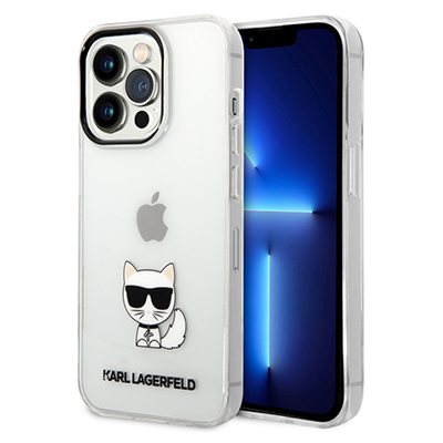 Чехол iPhone 14 Pro Karl Lagerfeld & Choupette, прозрачный