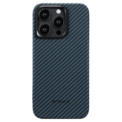 Чехол iPhone 15 Pro Pitaka MagEZ Case 4 кевлар, черно-синий