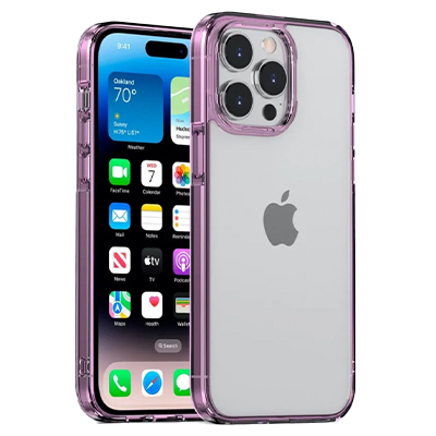 Чехол iPhone 14 Pro Max Gurdini Alba Series Transparent Protective, фиолетовый