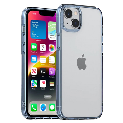 Чехол iPhone 14 Plus Gurdini Alba Series Transparent Protective, голубой