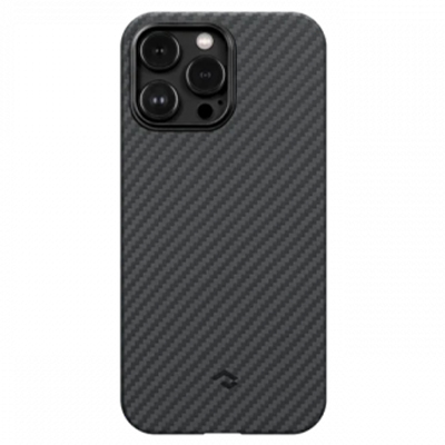 Чехол iPhone 14 Pro Pitaka MagEZ Case 3 кевлар, черно-серый