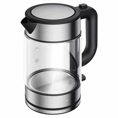Чайник Xiaomi Electric Glass Kettle, прозрачный, серебристый