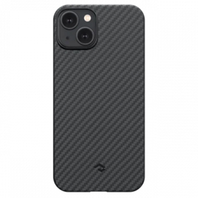 Чехол iPhone 14 Pitaka MagEZ Case 3 кевлар, черно-серый