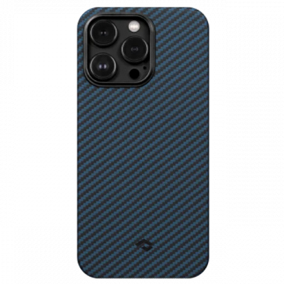 Чехол iPhone 14 Pro Pitaka MagEZ Case 3 кевлар, черно-синий
