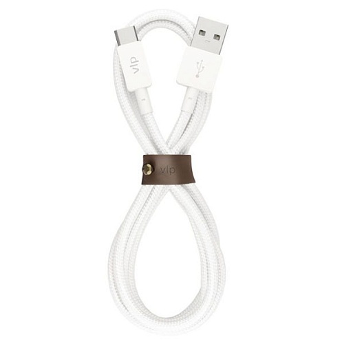 Дата-кабель "vlp" Nylon Cable USB A - USB C, 1.2м, белый