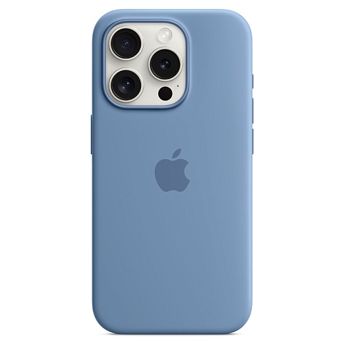 Чехол iPhone 15 Pro Silicone MagSafe Winter Blue