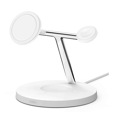 БЗУ Belkin BoostCharge Pro 3-в-1 с MagSafe 15W, белый