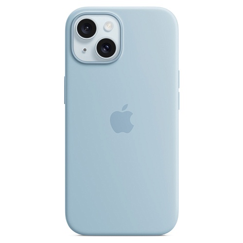Чехол iPhone 15 Apple Silicone Case MagSafe Light Blue