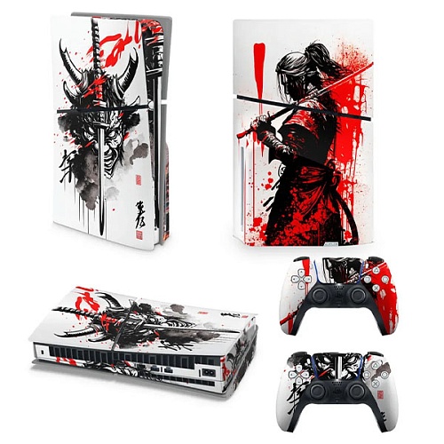 Наклейка виниловая для Sony PlayStation 5 Slim, Самурай