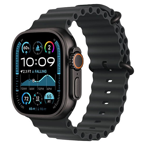 Apple Watch Ultra 2 2024, 49 мм, корпус из черного титана, Ocean Band, черный