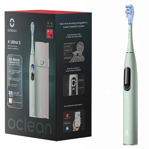 Электрическая зубная щетка Oclean X Ultral Set, мятно-зеленый