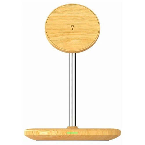 Беспроводная зарядная станция Wood (2в1), 15W, дерево