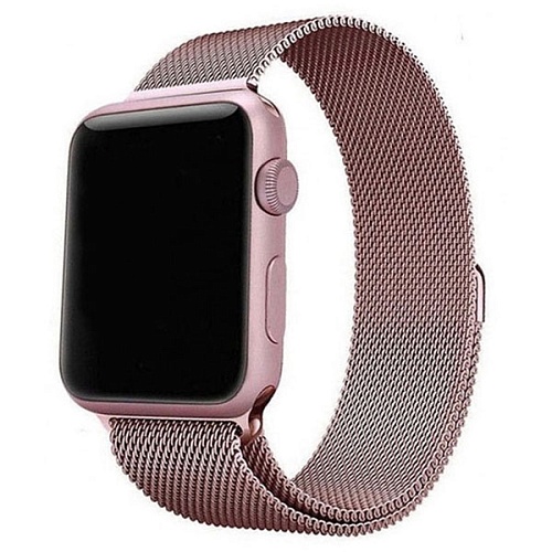 Ремешок Gurdini Milanese Loop металлический для Apple Watch 38/40мм, Розовое золото