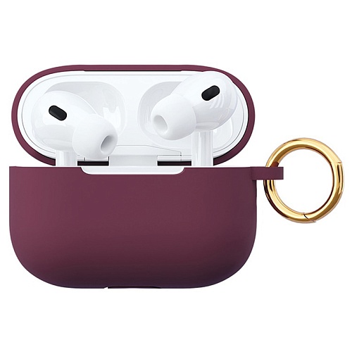 Чехол AirPods Pro 2 "vlp" Soft Touch с кольцом, марсала