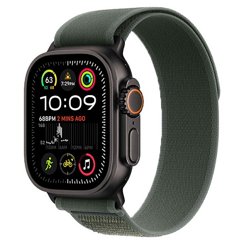 Apple Watch Ultra 2 2024, 49 мм, корпус из черного титана, Alpine Loop, темно-зеленый, S