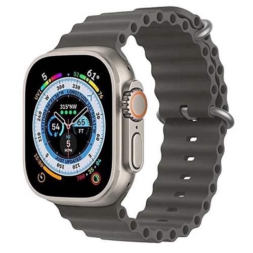 Ремешок Gurdini Ocean Band для Apple Watch 42/44/45/49мм, серый