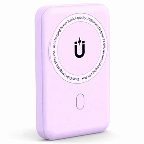 Внешний аккумулятор WIWU Snap Cube Magsafe Wireless Charge SC 10000mAh, фиолетовый