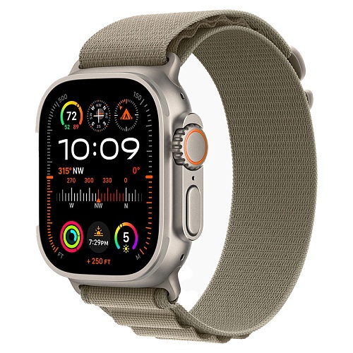 Apple Watch Ultra 2, 49 мм, корпус из титана, Alpine Loop, оливковый, M
