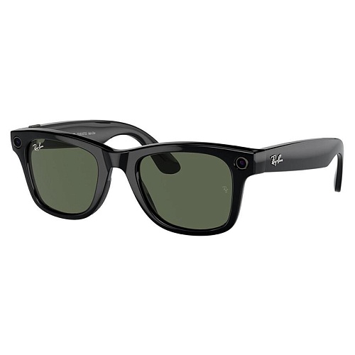 Умные очки с камерой Ray-Ban Meta Wayfarer,  черная оправа/зеленые линзы