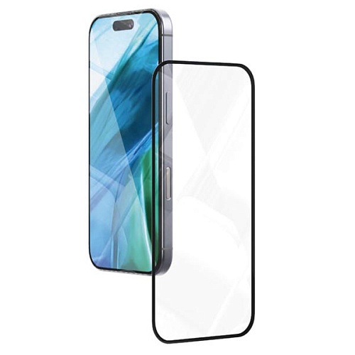 Стекло защитное 2.5D "vlp" A-Glass для iPhone 15/16 с черной рамкой