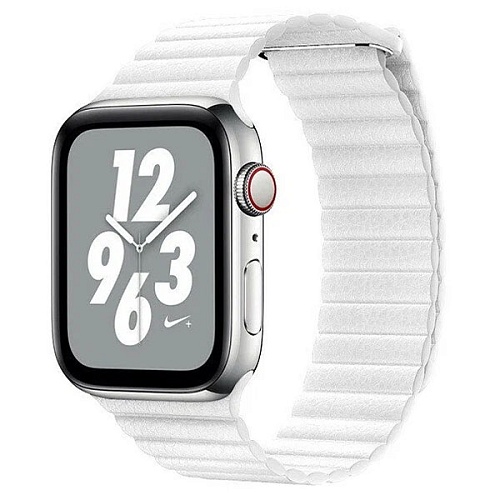 Ремешок COTEetCI W7 Apple Watch Leather Magnet Band 42/44 мм, белый