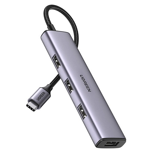 Хаб UGREEN CM473 4xUSB-C to 2xUSB-C and 2xUSB-A, серый