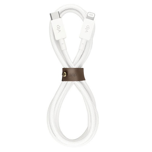 Дата-кабель "vlp" Nylon Cable USB С - Lightning MFI, 1.2м, белый