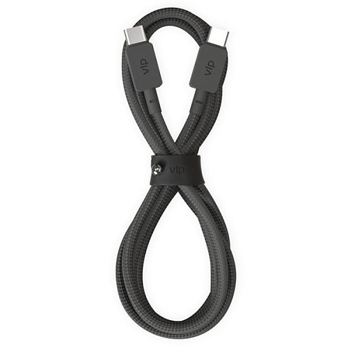 Дата-кабель "vlp" Nylon Cable USB C - USB C, 1.2м, черный