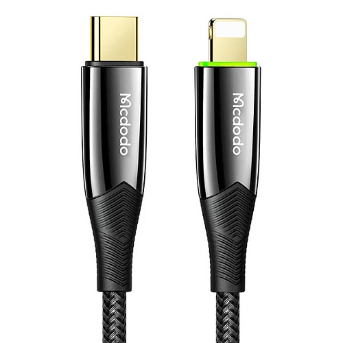 Кабель MCDODO Shark Series Auto Power Off Type-C to Lightning 1.2m, черный