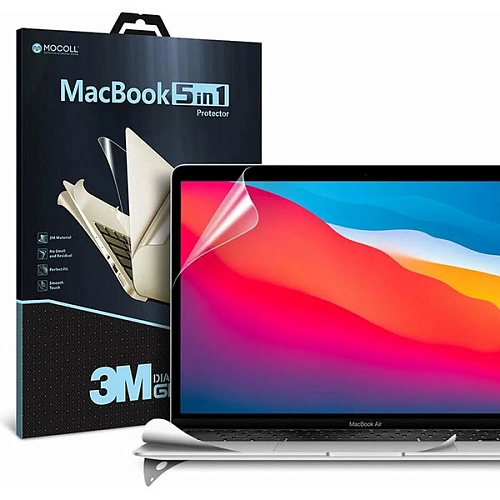 Защитная плёнка MacBook Air 13 (2018-2021) MOCOLL (5 в 1), серебристый