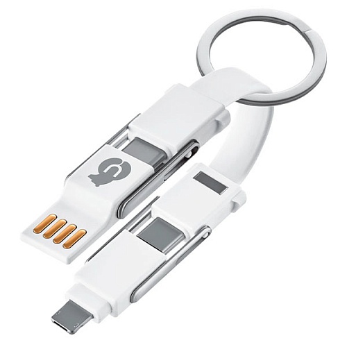 Кабель зарядный uBear Life Switch Key Ring 6 в 1, белый