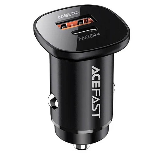Автомобильное зарядное устройство AceFast B1 mini 38W (USB-C+USB-A), черный