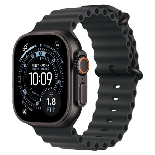 Apple Watch Ultra 3, 49 мм, корпус из титана черный, Ocean Band черный