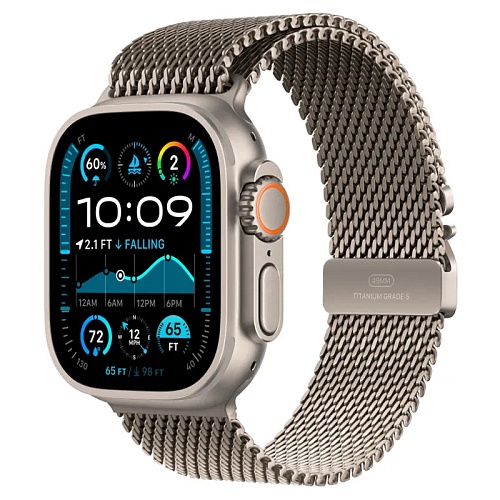 Apple Watch Ultra 2 2024, 49 мм, корпус из титана, Titanium Milanese Loop, натуральный