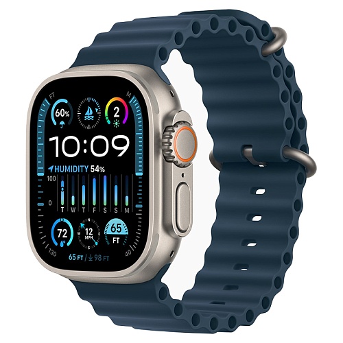 Apple Watch Ultra 2, 49 мм, корпус из титана, Ocean Band, синий