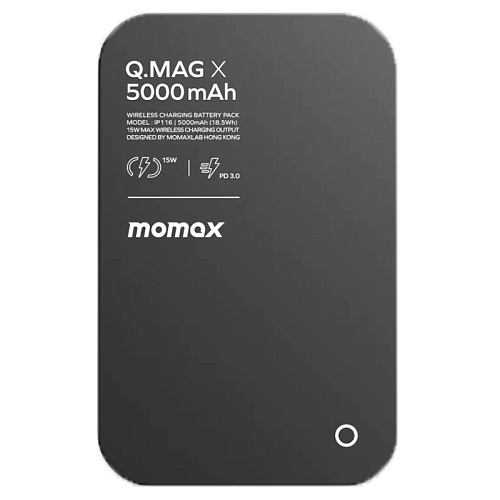 Внешний аккумулятор Momax Q.Mag X Magsafe 5000 mAh, ультратонкий, черный