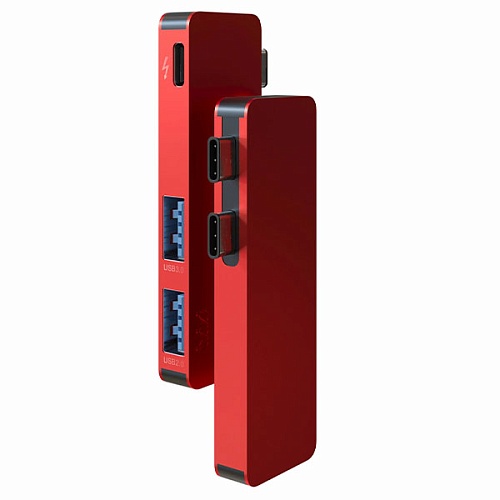 Хаб мультипортовый "vlp" Type-C 3 в 1, красный