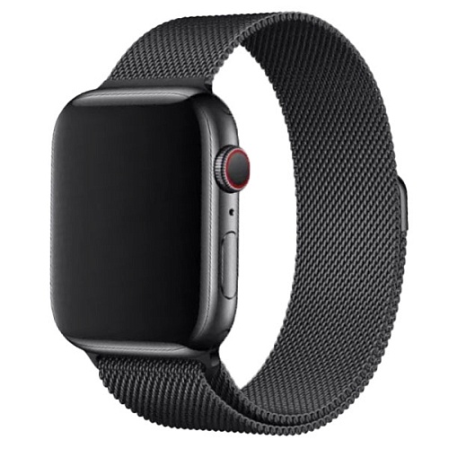 Ремешок Gurdini Milanese Loop металлический для Apple Watch 42/44мм, Черный космос