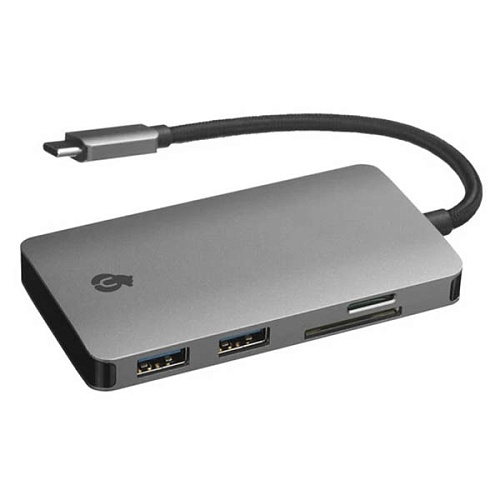 Хаб uBear USB-C 7 в 1, серый