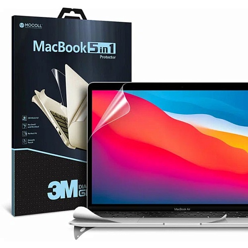Защитная плёнка MacBook Air 13 M2 (2022) MOCOLL (5 в 1), серебристый