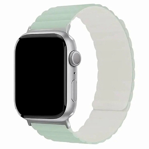 Ремешок магнитный силиконовый uBear Mode для Apple Watch 38/40/41мм, S/M , шалфей/бежевый