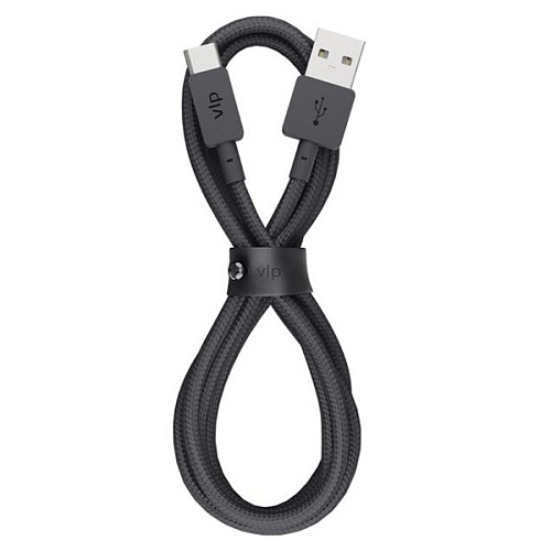 Дата-кабель "vlp" Nylon Cable USB A - USB C, 1.2м, черный