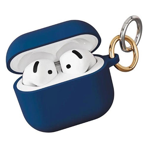 Чехол силиконовый "vlp" Charm Case для AirPods 4, темно-синий