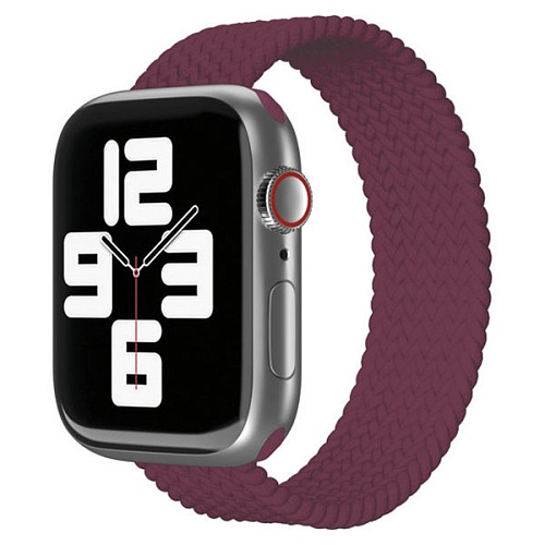 Ремешок нейлоновый плетёный "vlp" для Apple Watch 42/44/45, L/XL, 2шт, марсала
