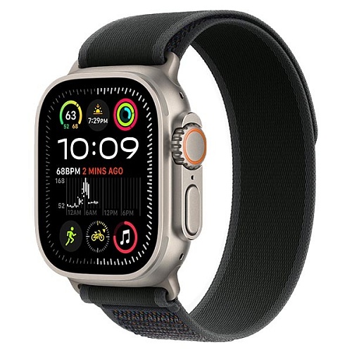 Apple Watch Ultra 2 2024, 49 мм, корпус из титана, Trail Loop, черный, S/M
