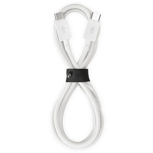Дата-кабель "vlp" Nylon Cable USB C - USB C, 1.2м, белый